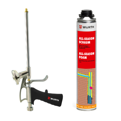 Slika 12/24 x montažna PU pena AllSeason, 750 ml + pištola za PU peno