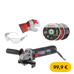Kotna brusilka 720 W, poljubne plošče in dodatki